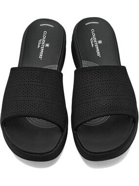 Clarks Cloudsteppers Drift Twist Slide Sandal Black Women's - Size 6W